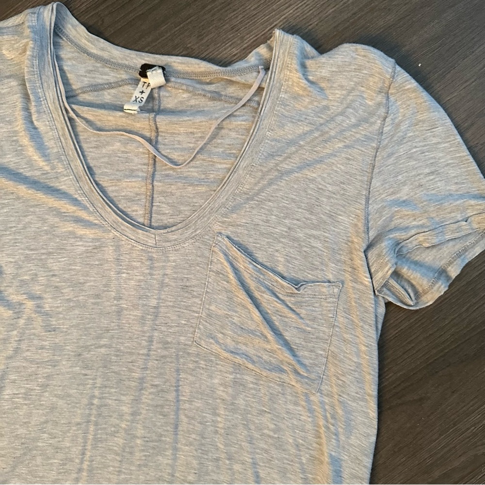 Free People Gray Pocket T Shirt - Picture 2 of 3